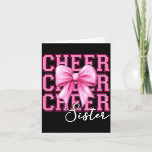 Cheer sister cheerleader coquette bow sister card