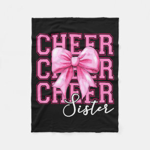 Cheer sister cheerleader coquette bow sister fleece blanket