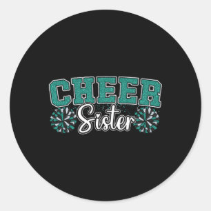 Cheer Sister My Favourite Cheerleader Calls Me Sis Classic Round Sticker