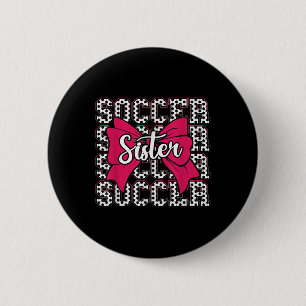 Cheer Soccer Sister Bow Sport Cheerleader Cheerlea 6 Cm Round Badge