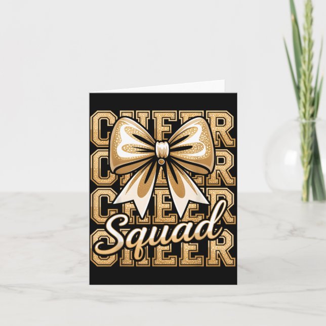 Cheer Squad Gold Funny Srt Cheerleader Cheerleadin Card (Front)