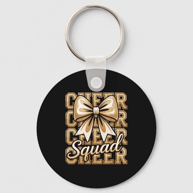 Cheer Squad Gold Funny Srt Cheerleader Cheerleadin Key Ring (Front)