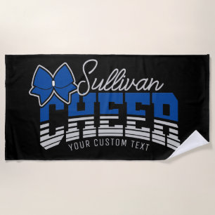 Cheer Team ADD NAME School Athlete Cheerleader  Beach Towel