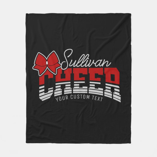 Cheer Team ADD NAME School Athlete Cheerleader  Fleece Blanket (Front)