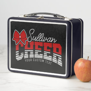 Cheer Team ADD NAME School Athlete Cheerleader  Metal Lunch Box