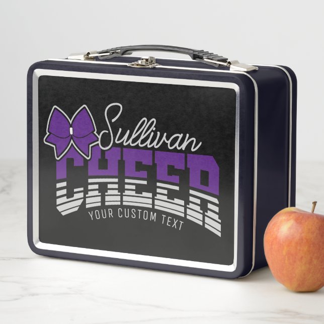 Cheer Team ADD NAME School Athlete Cheerleader  Metal Lunch Box (In Situ)