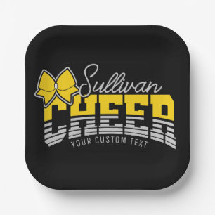Cheer Team ADD NAME School Athlete Cheerleader Paper Plate