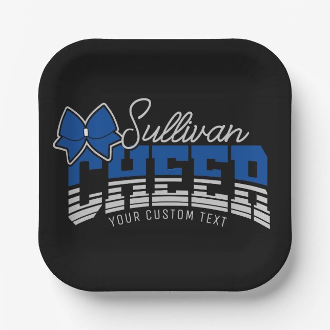 Cheer Team ADD NAME School Athlete Cheerleader  Paper Plate (Front)
