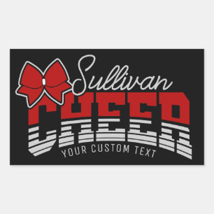 Cheer Team ADD NAME School Athlete Cheerleader  Rectangular Sticker