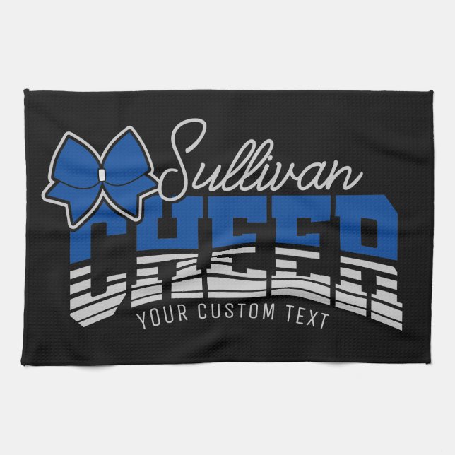 Cheer Team ADD NAME School Athlete Cheerleader  Tea Towel (Horizontal)