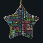 Cheer Terms On The Chalkboard Ceramic Tree Decoration<br><div class="desc">Many multiple coloured chalk cheer terms and words scattered on the chalkboard to show your team spirit and love for cheer.</div>