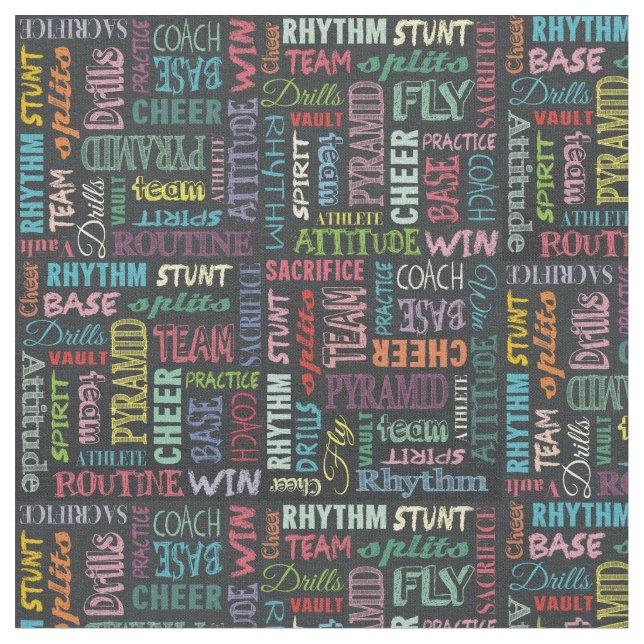 Cheer Terms On The Chalkboard Fabric (Close Up)