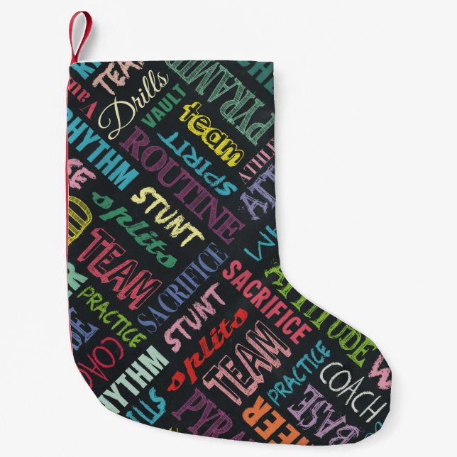Cheer Terms On The Chalkboard Small Christmas Stocking (Front)