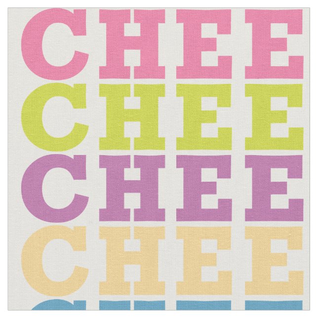 Cheer Text Pattern Fabric (Close Up)