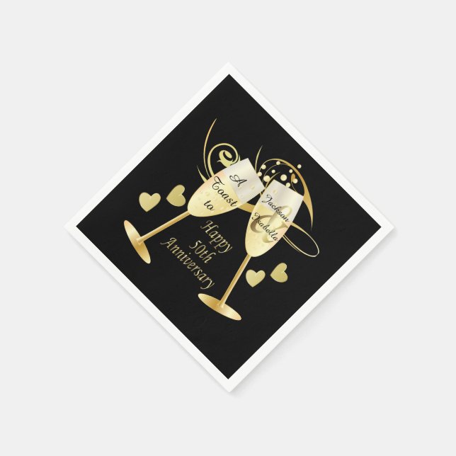 Cheer to 50 Year Anniversary | DIY Text Napkin (Corner)