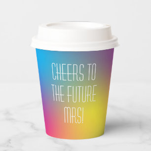 Cheer to Future Mrs Holographic Bridal Shower Paper Cups