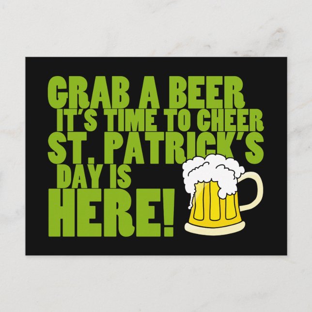 Cheer to St. Patrick's Day Postcard (Front)