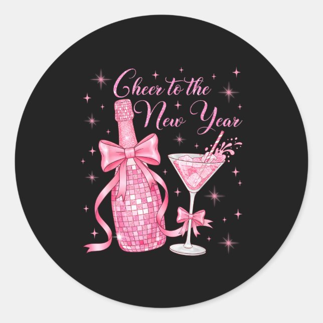 Cheer To The New Year Happy New Year 2026 Countdow Classic Round Sticker (Front)