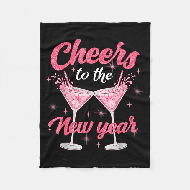 Cheer To The New Year Happy New Year 2026 Countdow Fleece Blanket (Front)
