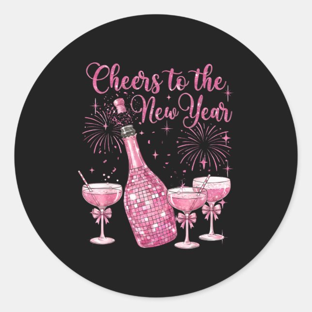 Cheer To The New Year Happy New Year 2026 Party  Classic Round Sticker (Front)