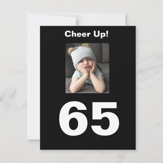 Cheer Up! 65th Birthday Funny 65 Grumpy Cute Girl (Front)