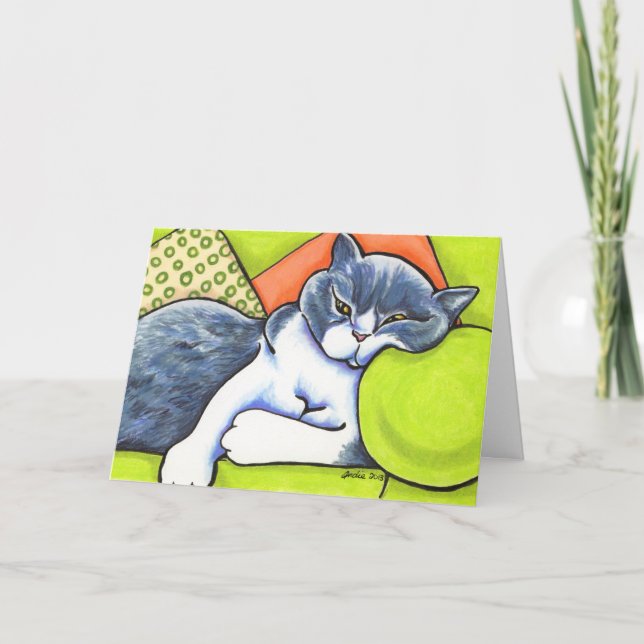 Cheer Up British Shorthair Off-Leash Art™ Custom Card (Front)