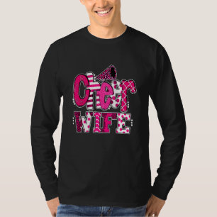 Cheer Wife Biggest Fan Leopard Print And Pom Pom 1 T-Shirt
