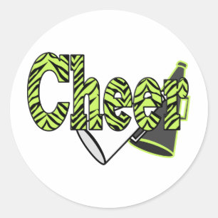 Cheer Zebra Style Stickers