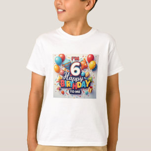  Cheerful 6th Birthday Celebration Boys' T-Shirt