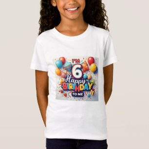 Cheerful 6th Birthday Celebration Girls' T-Shirt