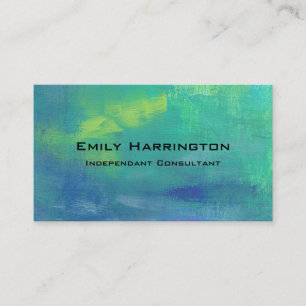 Cheerful Abstract in Aqua Greens and Blues Business Card