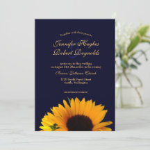 Cheerful and Elegant Navy Blue Sunflower Wedding