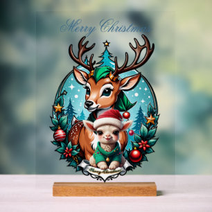 Cheerful and inviting Christmas illustration  Acrylic Sign