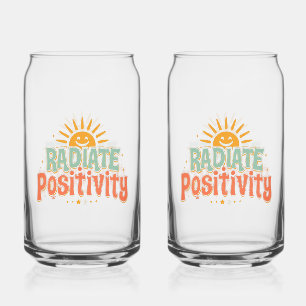 Cheerful and Motivational Sunny Saying Can Glass