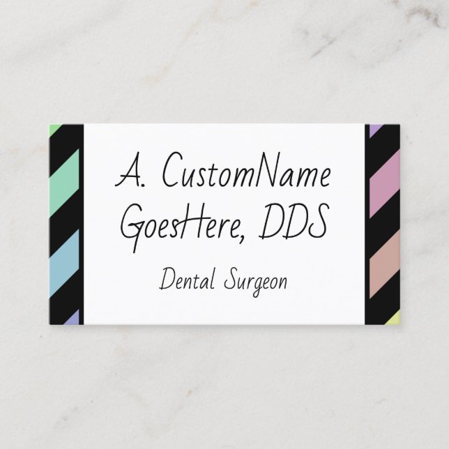 Cheerful and Playful Dental Surgeon Business Card (Front)