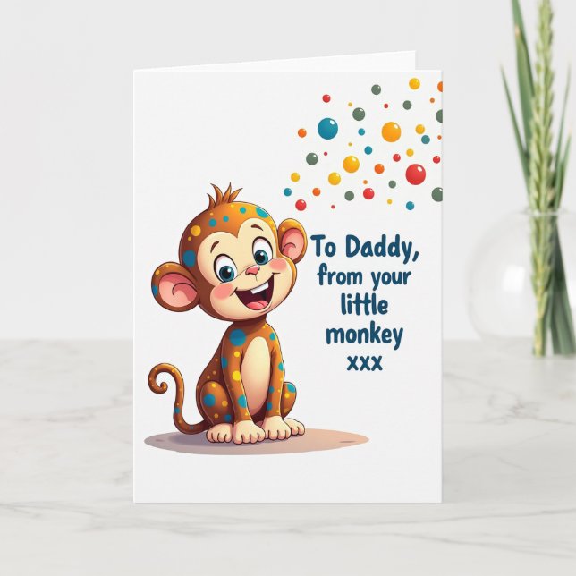 Cheerful Ape Fathers Day Card (Front)