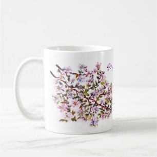 Cheerful Apple Blossom Blooms Acrylic Painting Coffee Mug