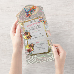 Cheerful Artist Party Doodle Creation All In One Invitation
