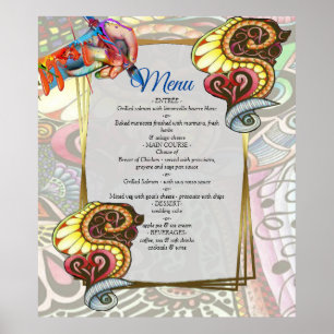 Cheerful Artist Party Doodle Creation Poster