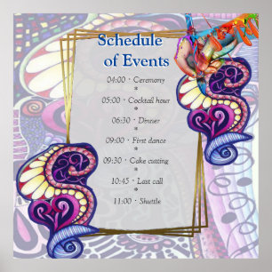 Cheerful Artist Party Doodle Creation Poster