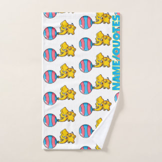 Cheerful Baby Elephant Hot Air Balloon Hand Towel