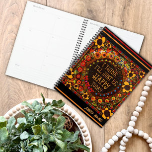 Cheerful Be Happy Quote Fun Floral Inspirivity Planner