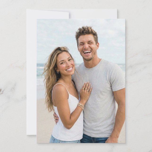 Cheerful Beach Photo Invitation (Front)