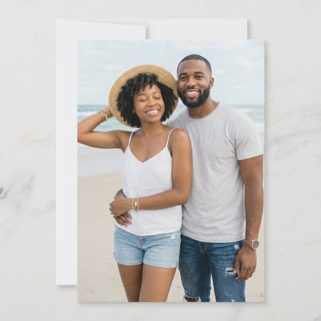 Cheerful Beach Photo Invitation (Front)