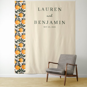 Cheerful Beige Citrus Fruits Tapestry