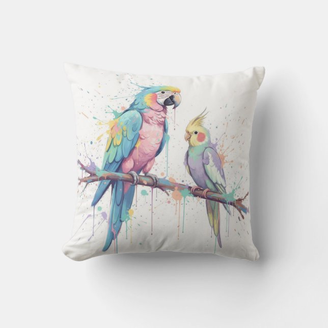Cheerful birds cushion (Front)
