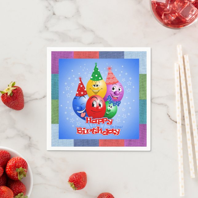 Cheerful Birthday Balloons Napkin (Insitu)