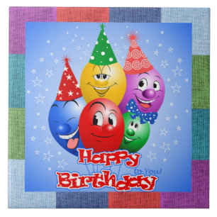 Cheerful Birthday Balloons Tile
