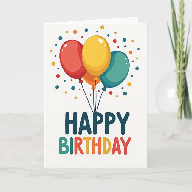 Cheerful Birthday Dots Card (Front)