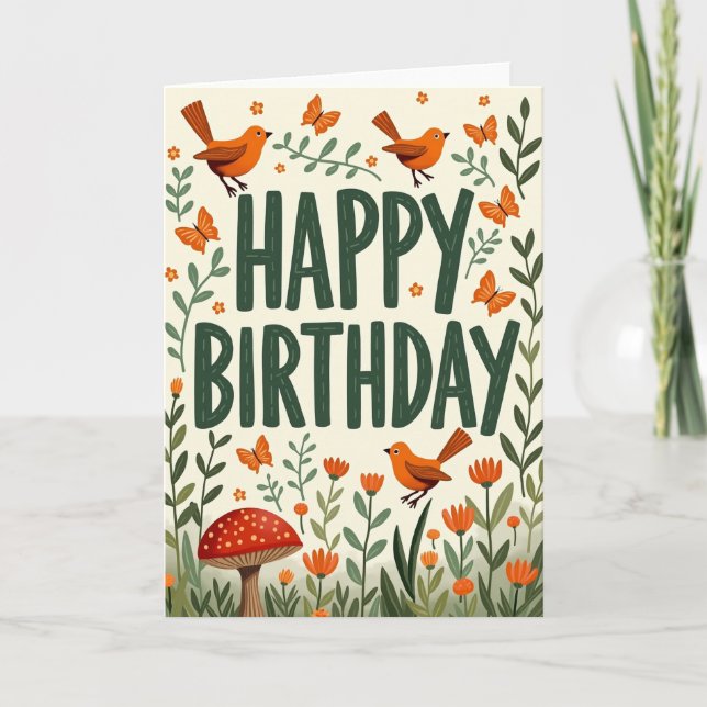 Cheerful Birthday Hand Drawn Art Card (Front)